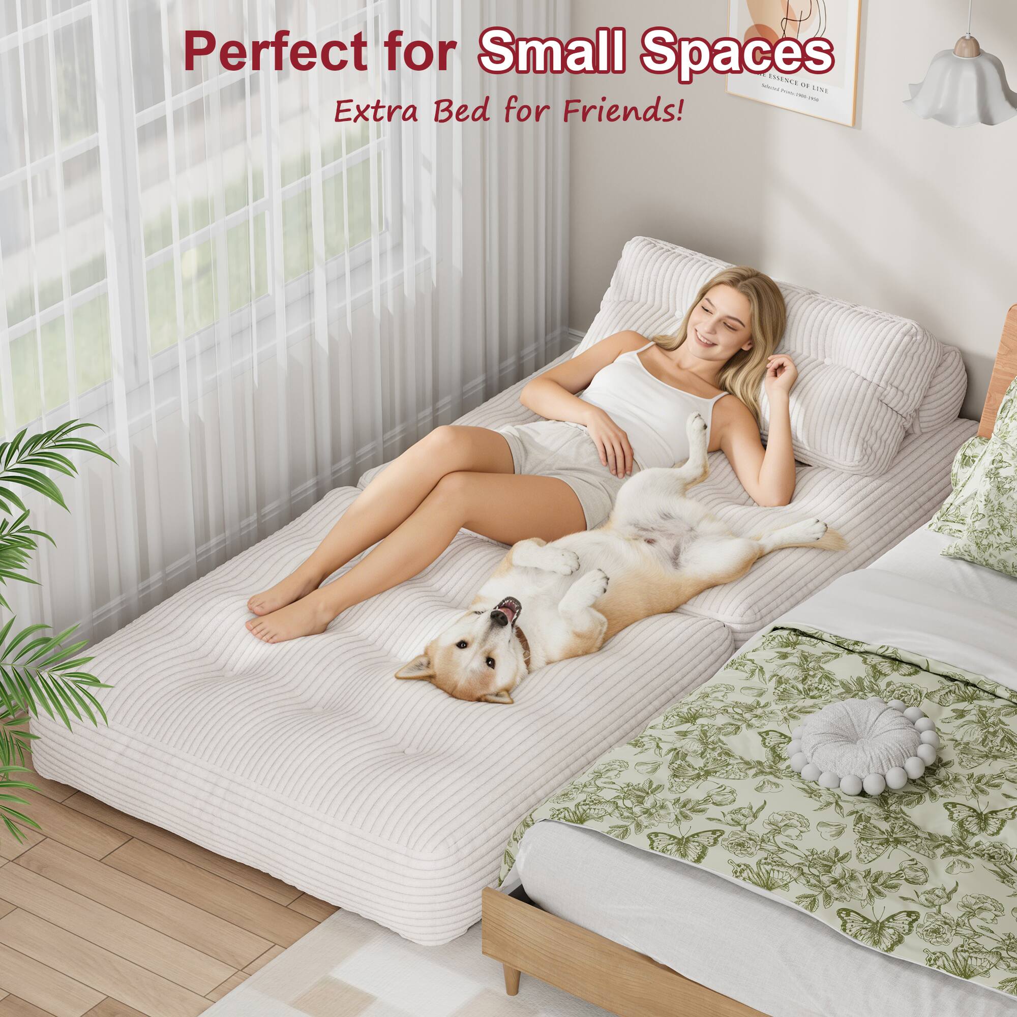 Perfect for Small Spaces  
Extra Bed for Friends!
