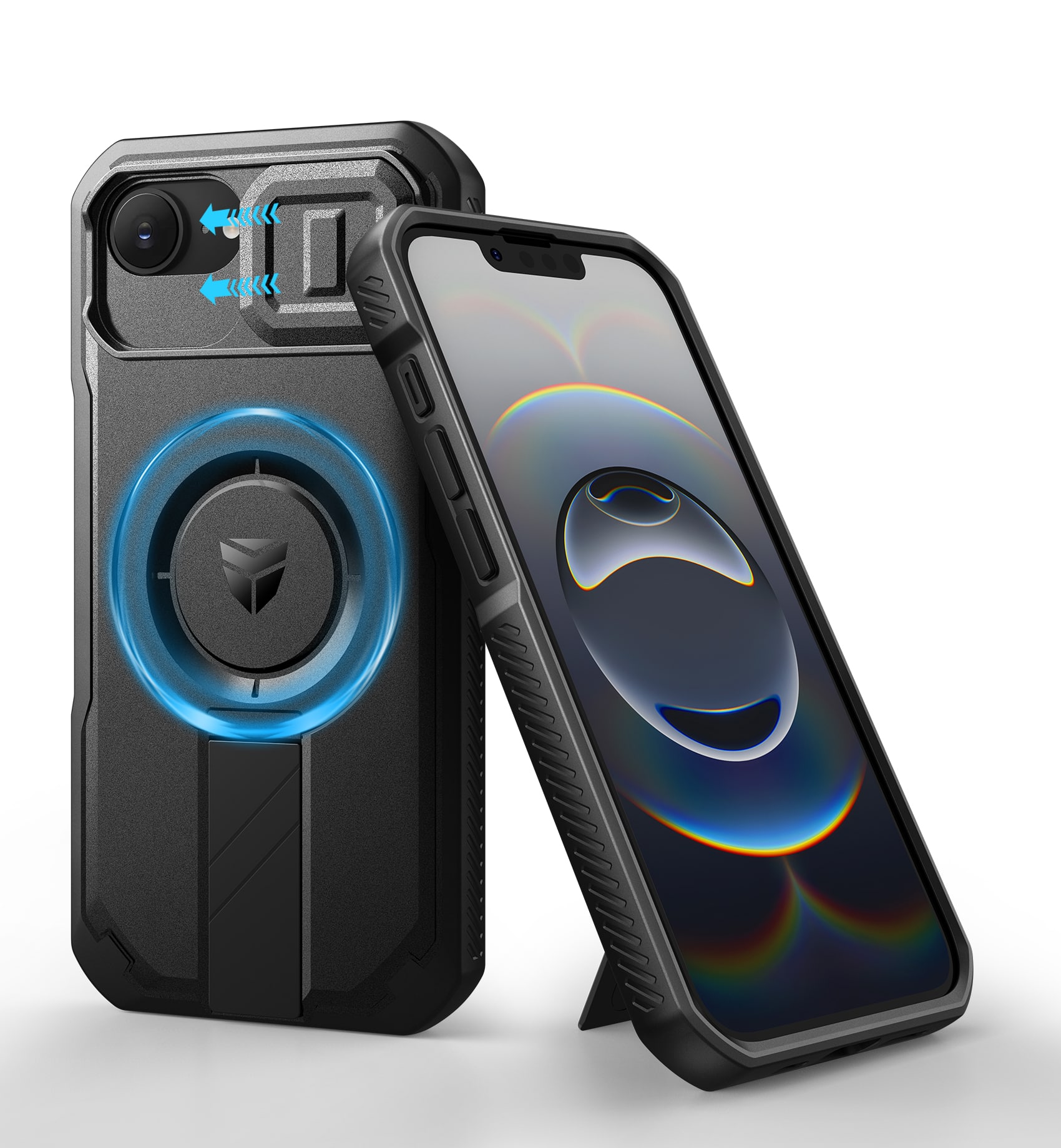 Dexnor - Phone Case for iPhone 17e / 16e with Slide Camera Cover, Compatible with MagSafe Heavy-Duty Rugged Magnetic Shockproof - Black