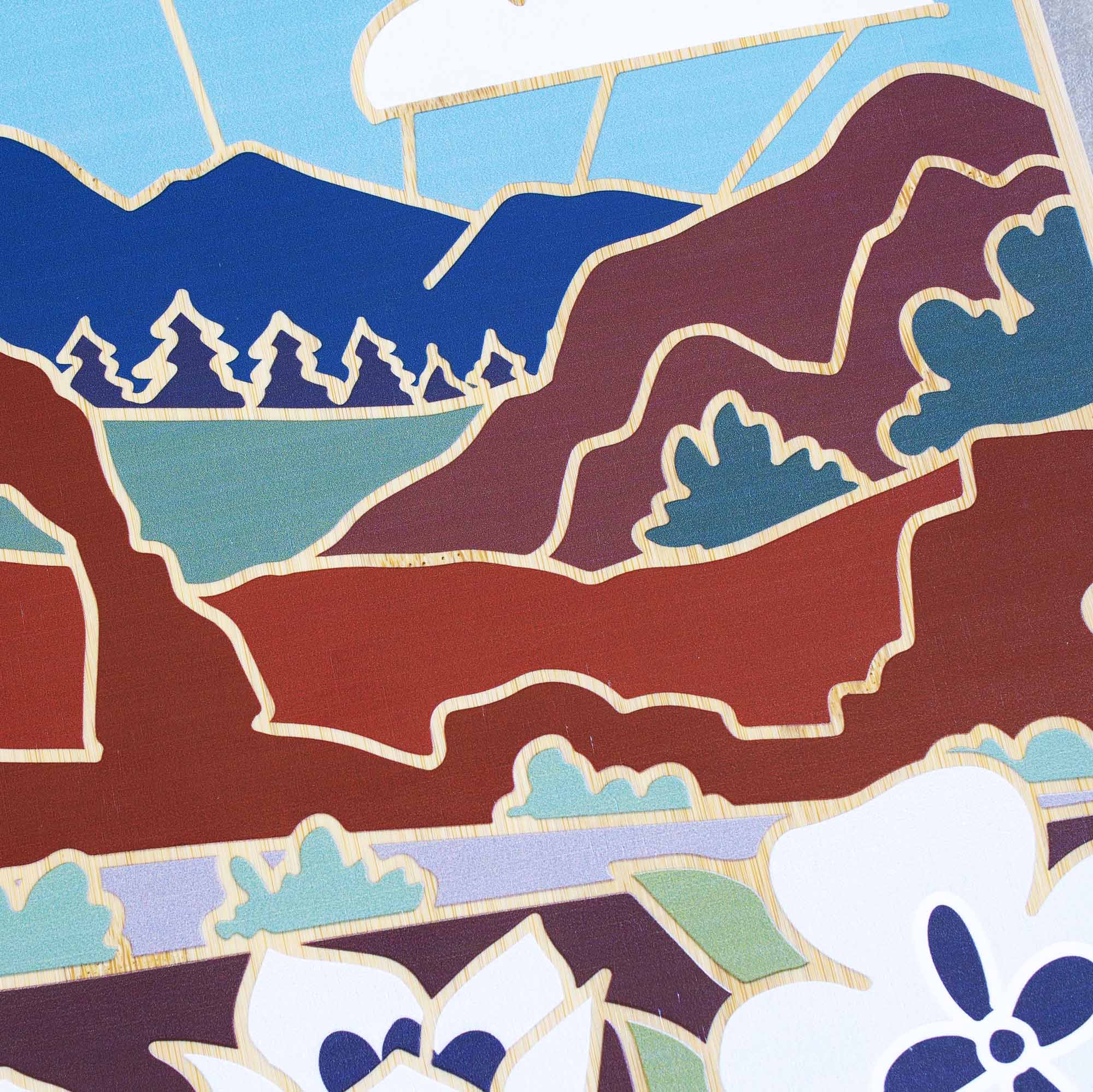 Alt View 1. Totally Bamboo - Utah Cutting Board with Artwork by Summer Stokes.