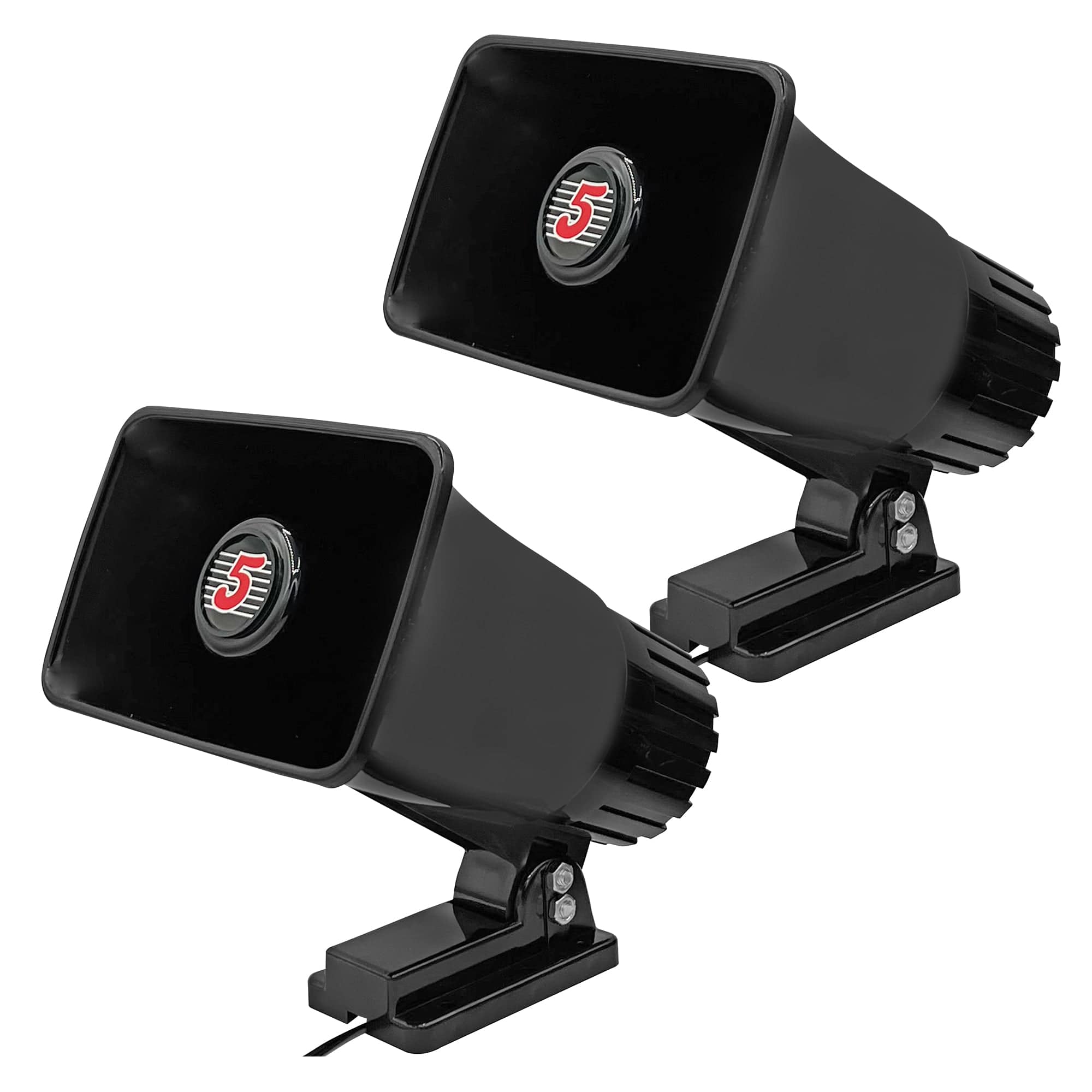 5 CORE - 5Core PA Horn Speaker 2Pc 6" 50W Bull Horn Loud Audio System-HW 405 BLK 2PCS - Black