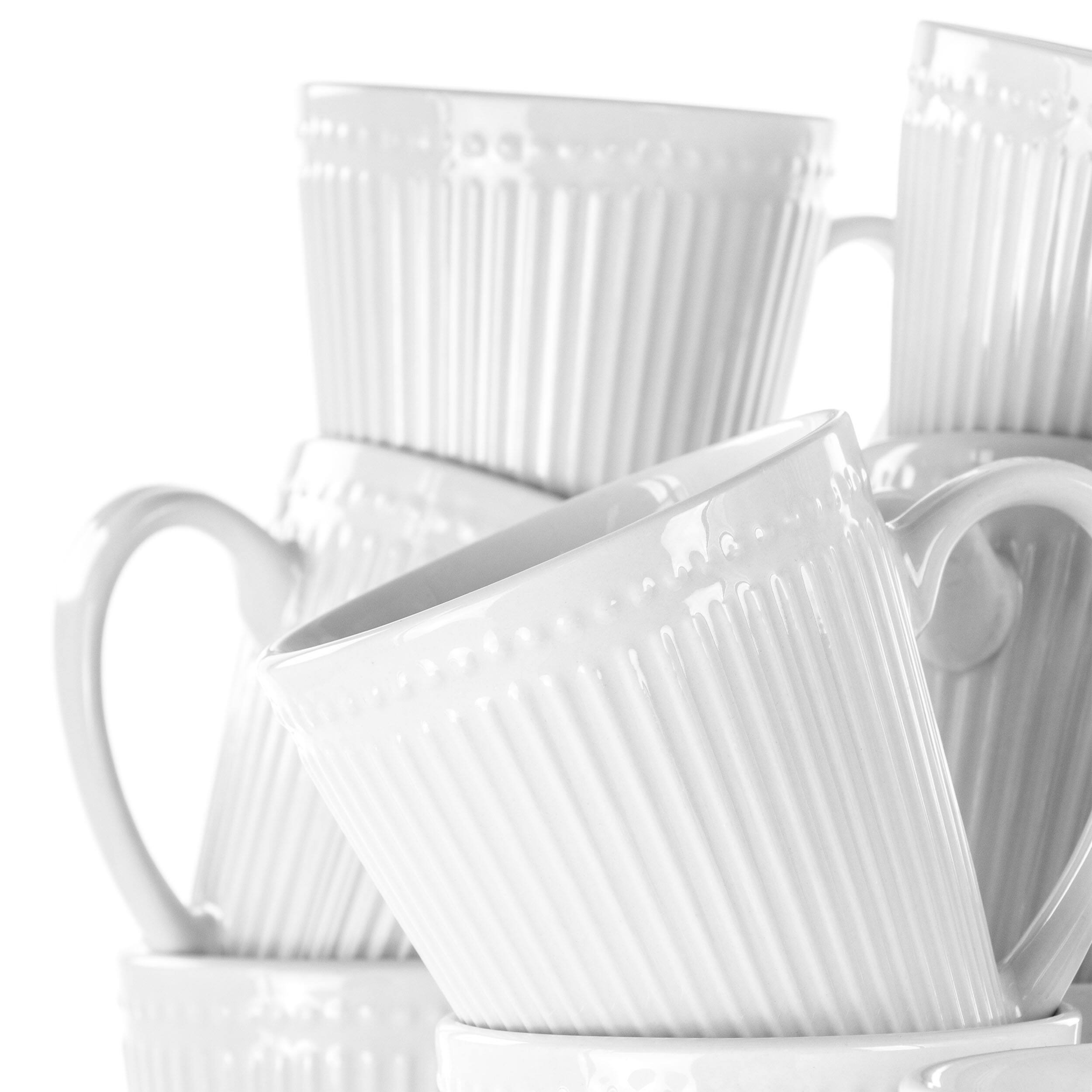 Alt View 4. Elama - Elama Madeline 12 Piece Porcelain Mug Set in White - White.