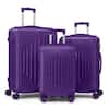 Front. Winado - 3 Piece 20" 24" 28" Carry On Luggage Set Spinner Wheels Trolley Hardside Suitcase Sets with TSA Lock for Travel Business - Purple.