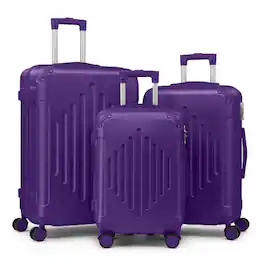 Winado - 3 Piece 20" 24" 28" Carry On Luggage Set Spinner Wheels Trolley Hardside Suitcase Sets with TSA Lock for Travel Business - Purple