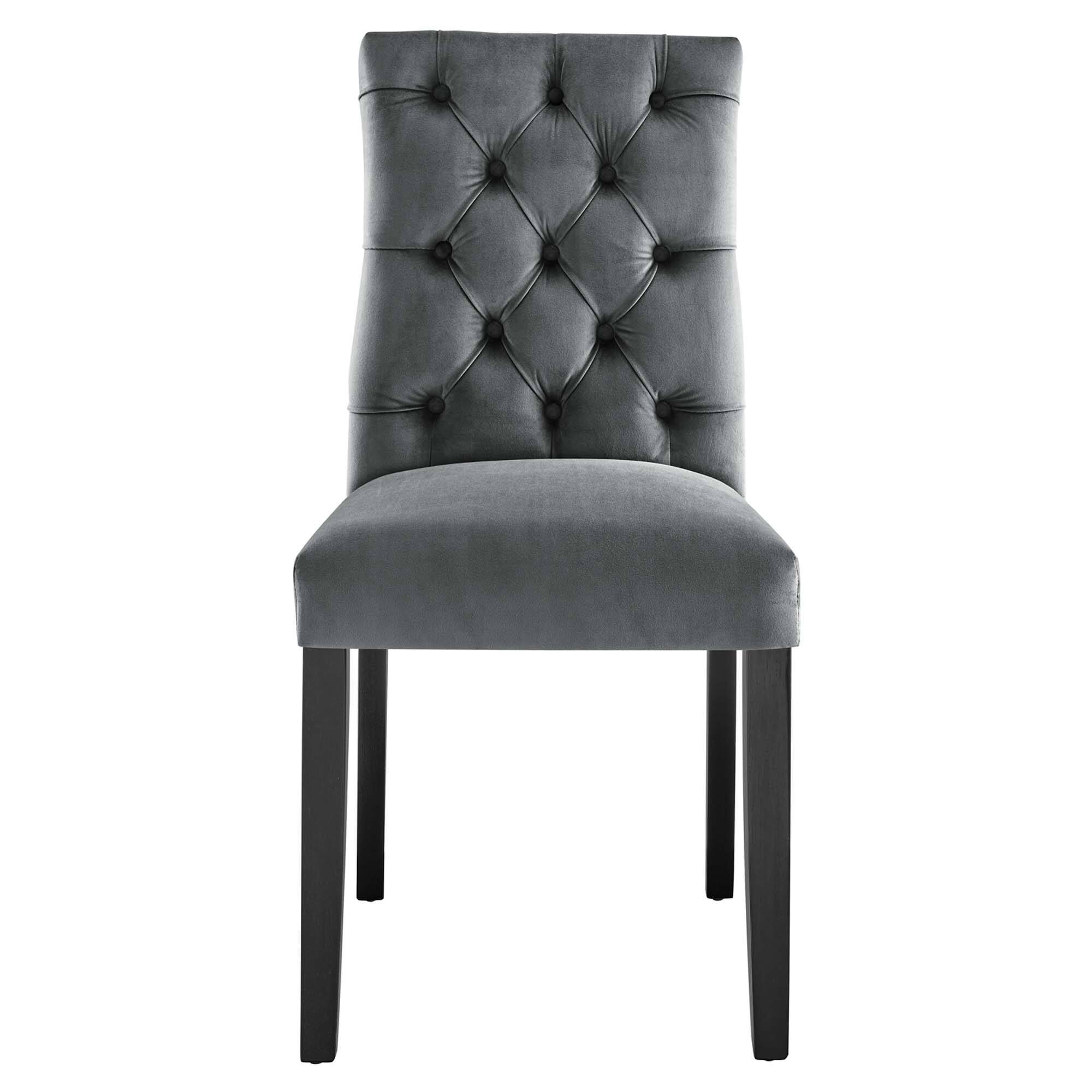 Alt View 4. Modway - Duchess Performance Velvet Dining Chairs Set of 2 by Modway - Gray.
