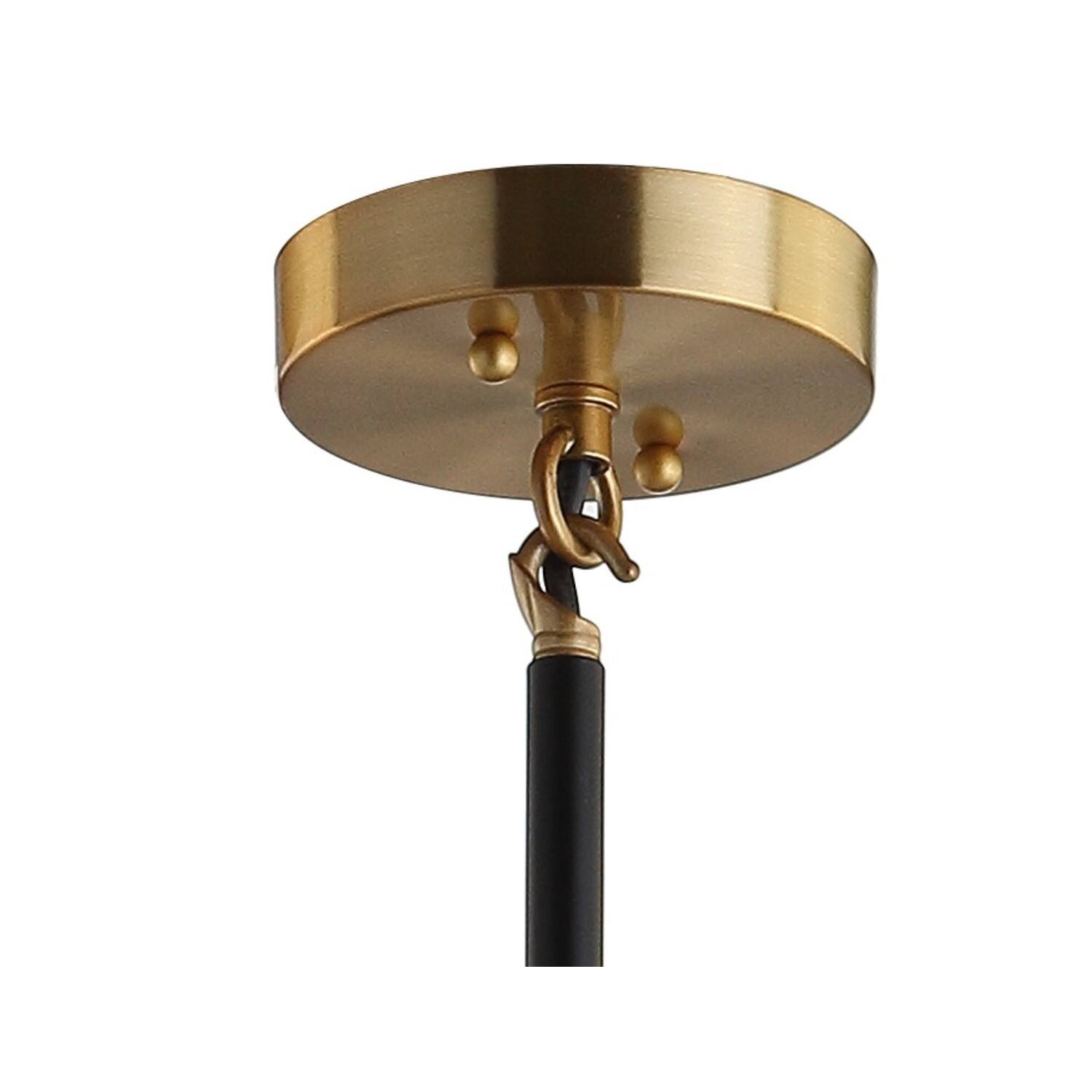 Alt View 4. Jonathan Y - Caleb 6-Light 28" Brass Cluster Pendant, Black/Brass Gold - Black/Brass Gold.