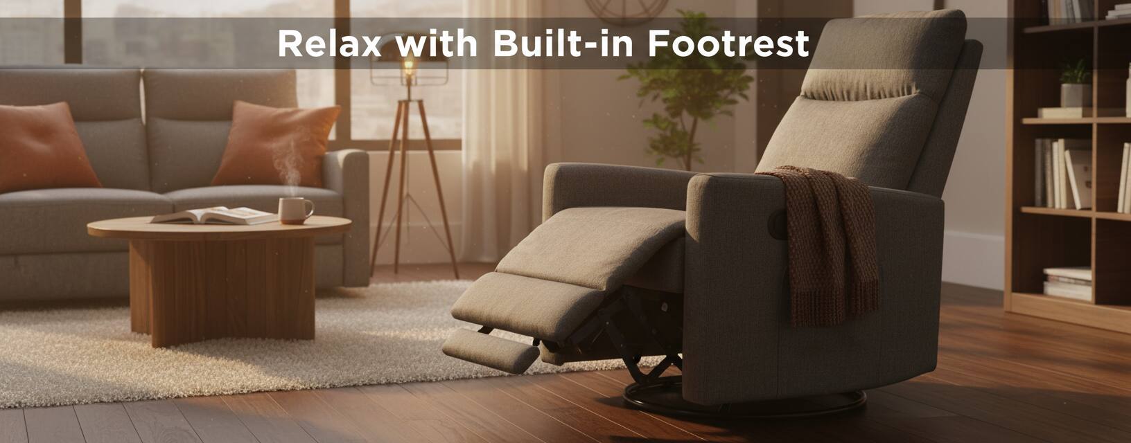 Relax with Built-in Footrest