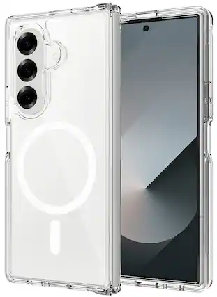 Front. Entronix - Entronix Magnetic Hard Back Case for Samsung Galaxy Z Fold 7 - Slim and Clear Design - Clear.