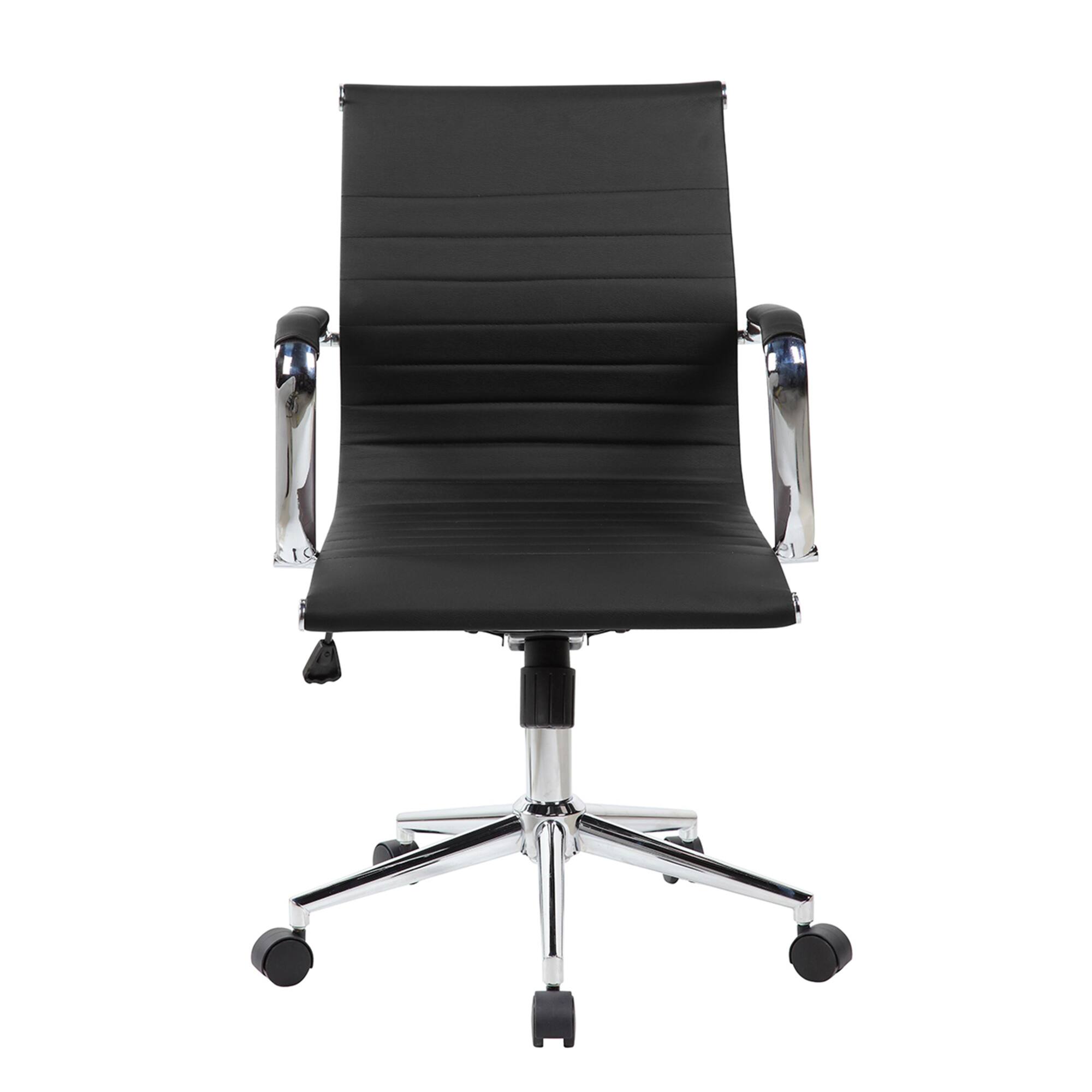 Alt View 1. GOODSILO - Modern Medium Back Executive Office Chair with Built-in Lumbar Support and Adjustable Features - Black.