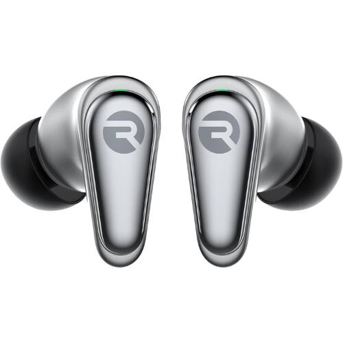 Angle. Raycon - Raycon Pro Wireless Bluetooth Earbuds with Hybrid ANC & Awareness Mode, 6 Mics, IPX5, 40-Hour Battery (Silver).