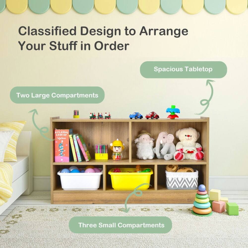 Classified Design to Arrange Your Stuff in Order  
Spacious Tabletop  
Two Large Compartments  
Three Small Compartments