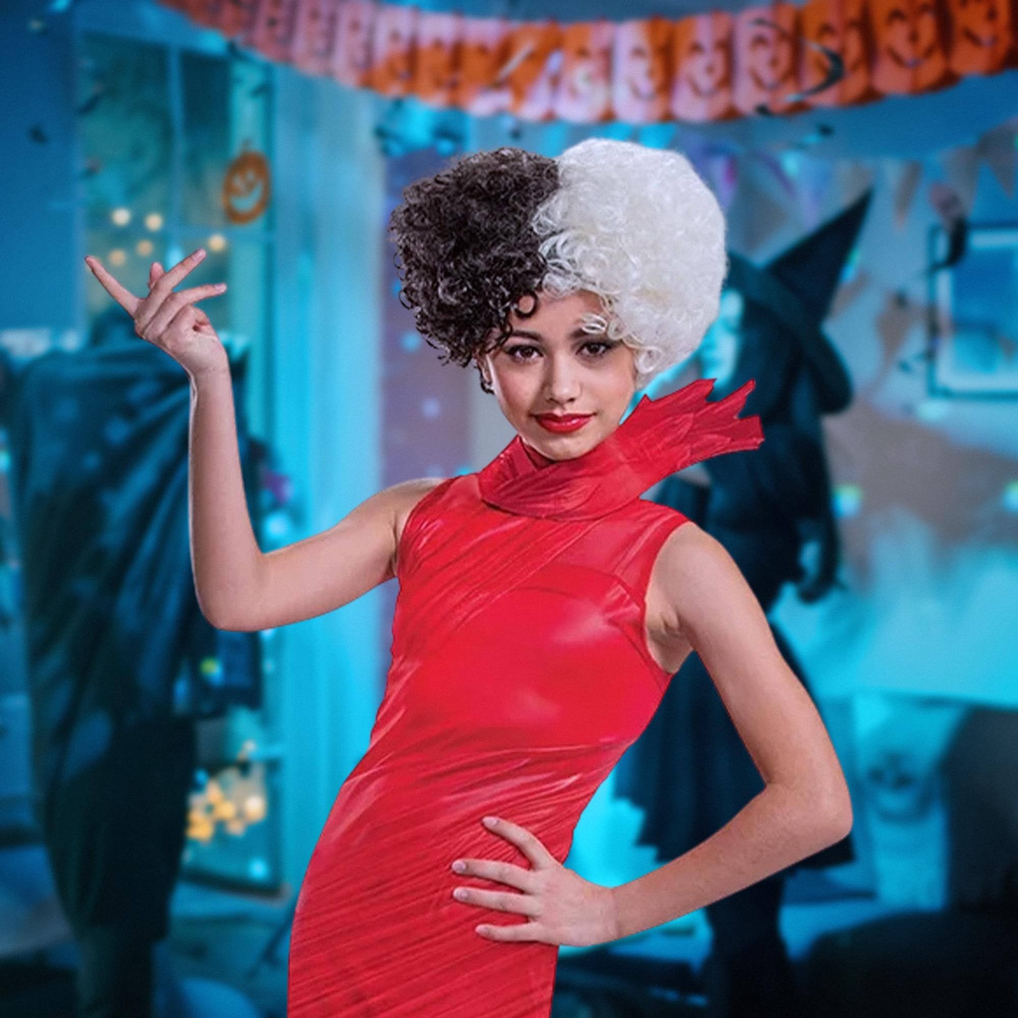 Alt View 10. Disguise - Disney Cruella Child Costume Wig | One Size - Black.