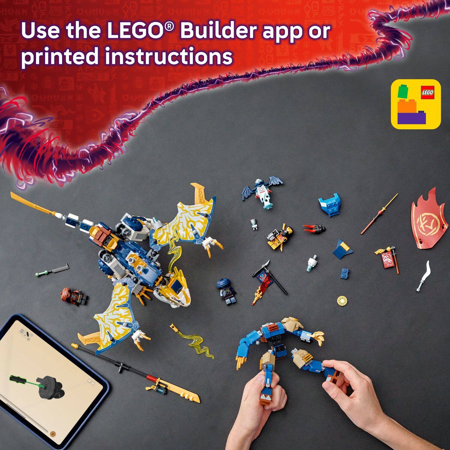 Use the LEGO Builder app or printed instructions