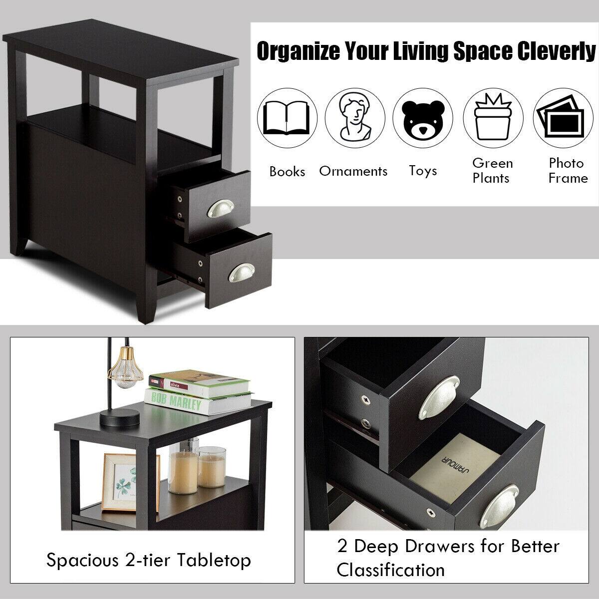 Organize Your Living Space Cleverly

Books Ornaments Toys
Green Plants
Photo Frame

BOB MARLEY
J'AMOUR

Spacious 2-tier Tabletop
2 Deep Drawers for Better Classification