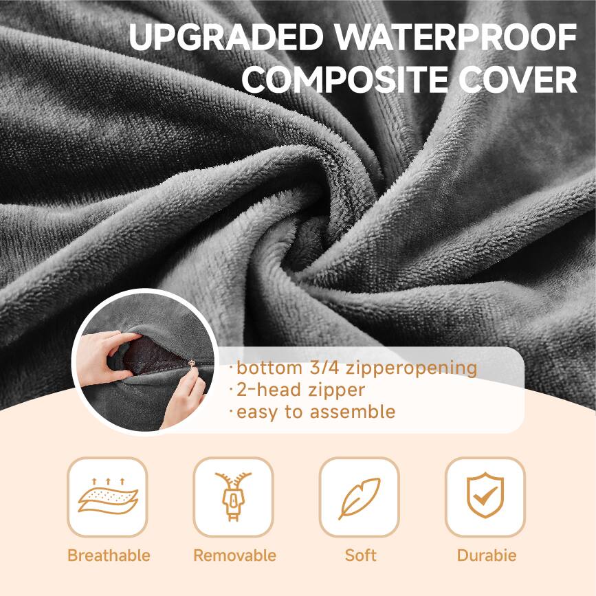 UPGRADED WATERPROOF COMPOSITE COVER

- bottom 3/4 zipper opening
- 2-head zipper
- easy to assemble

Breathable  
Removable  
Soft  
Durable