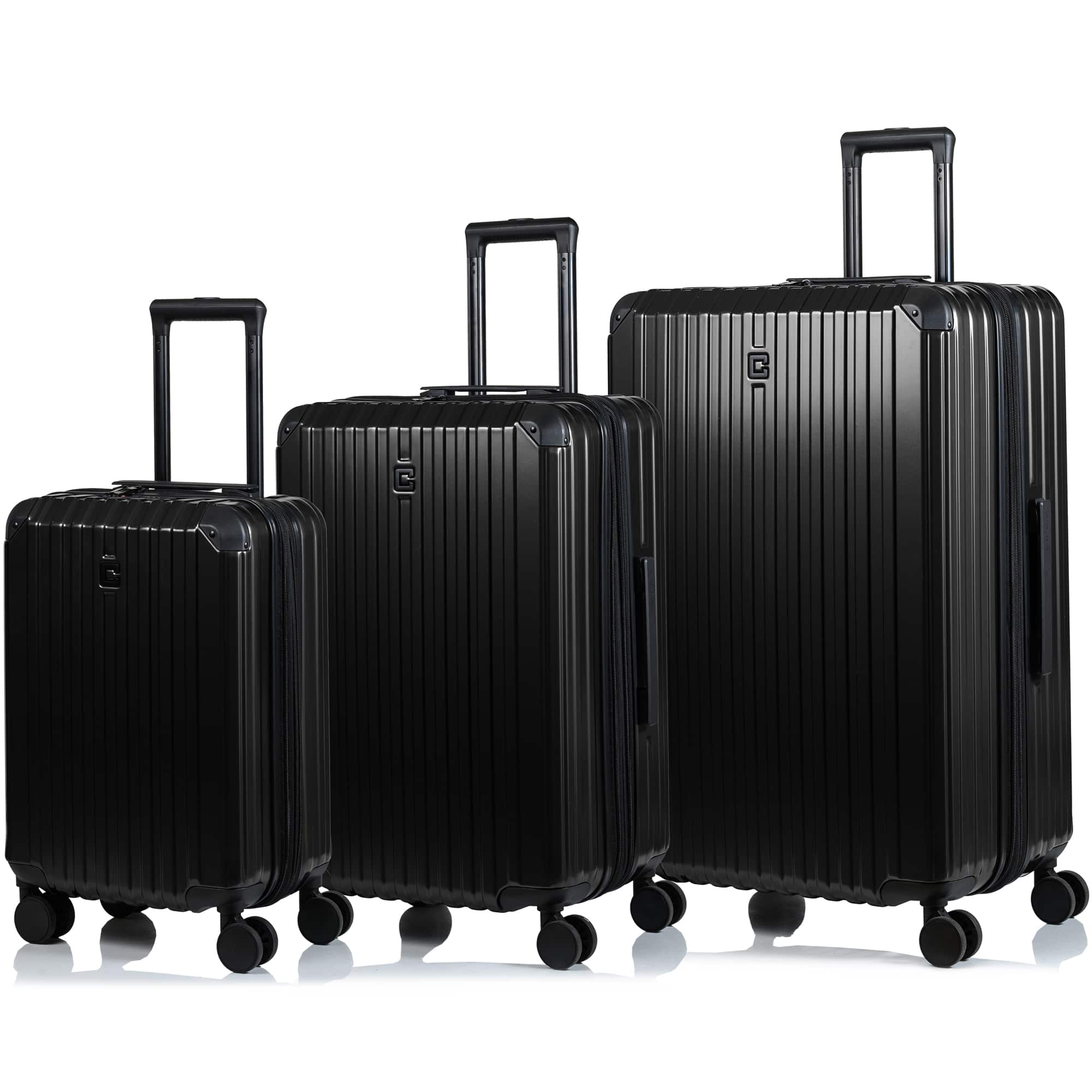 Front. Champs - Element Collection 3 Piece Luggage Set - Black.
