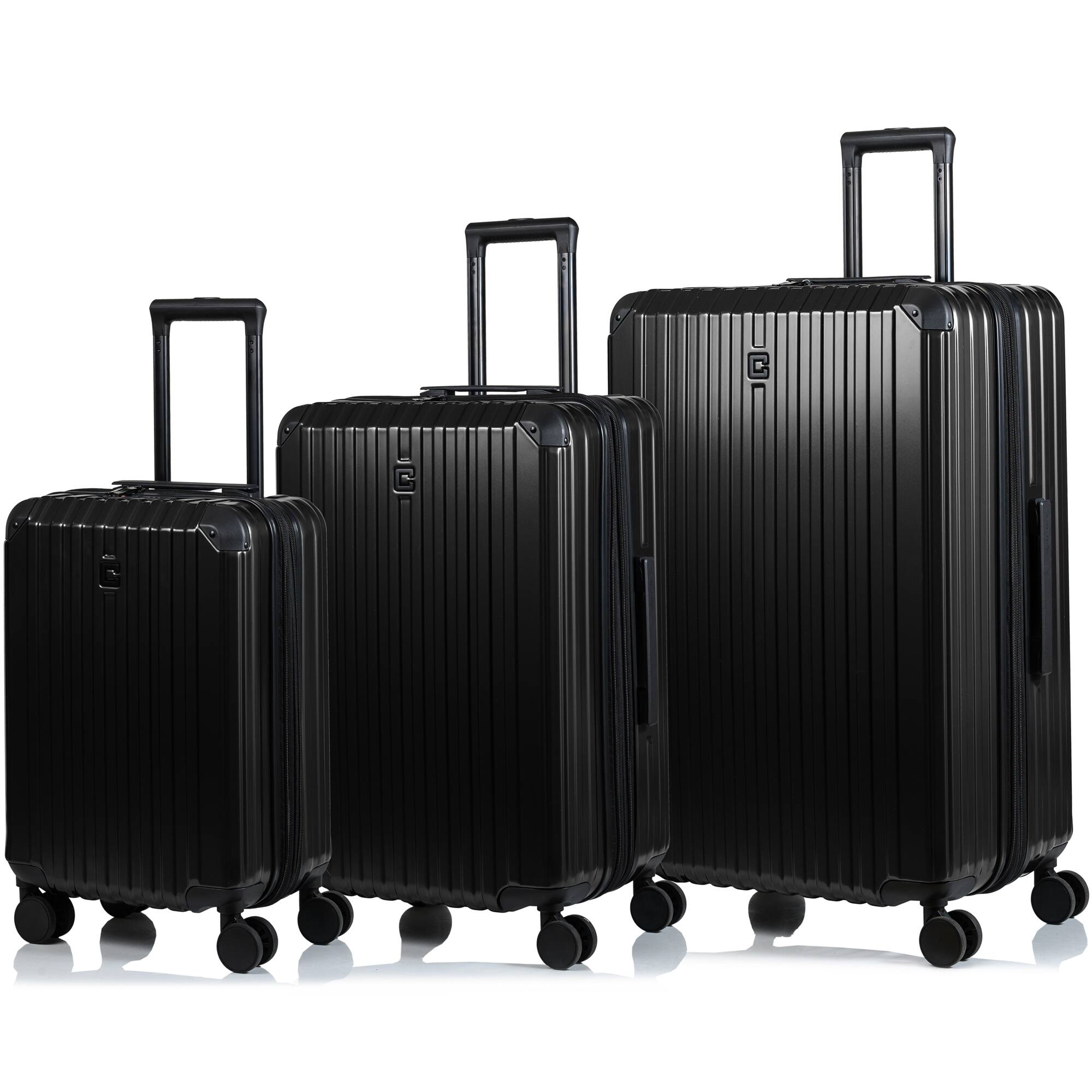Front. Champs - Element Collection 3 Piece Luggage Set - Black.
