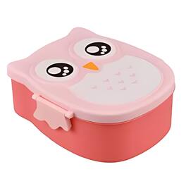 Kitcheniva - Owl Shaped Lunch Box With Compartments Pink