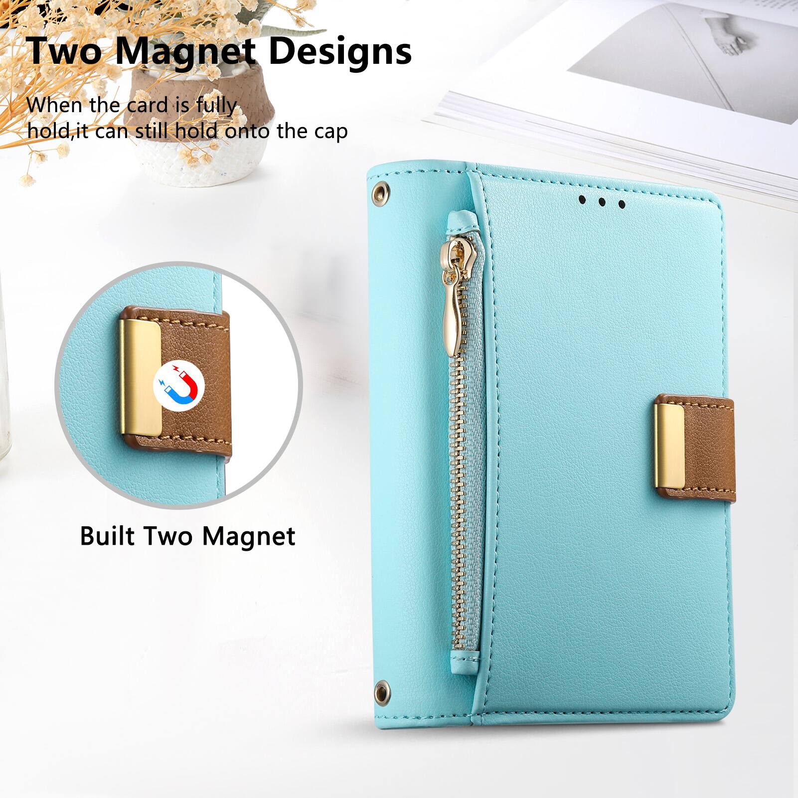 Two Magnet Designs  
When the card is fully hold, it can still hold onto the cap  

Built Two Magnet
