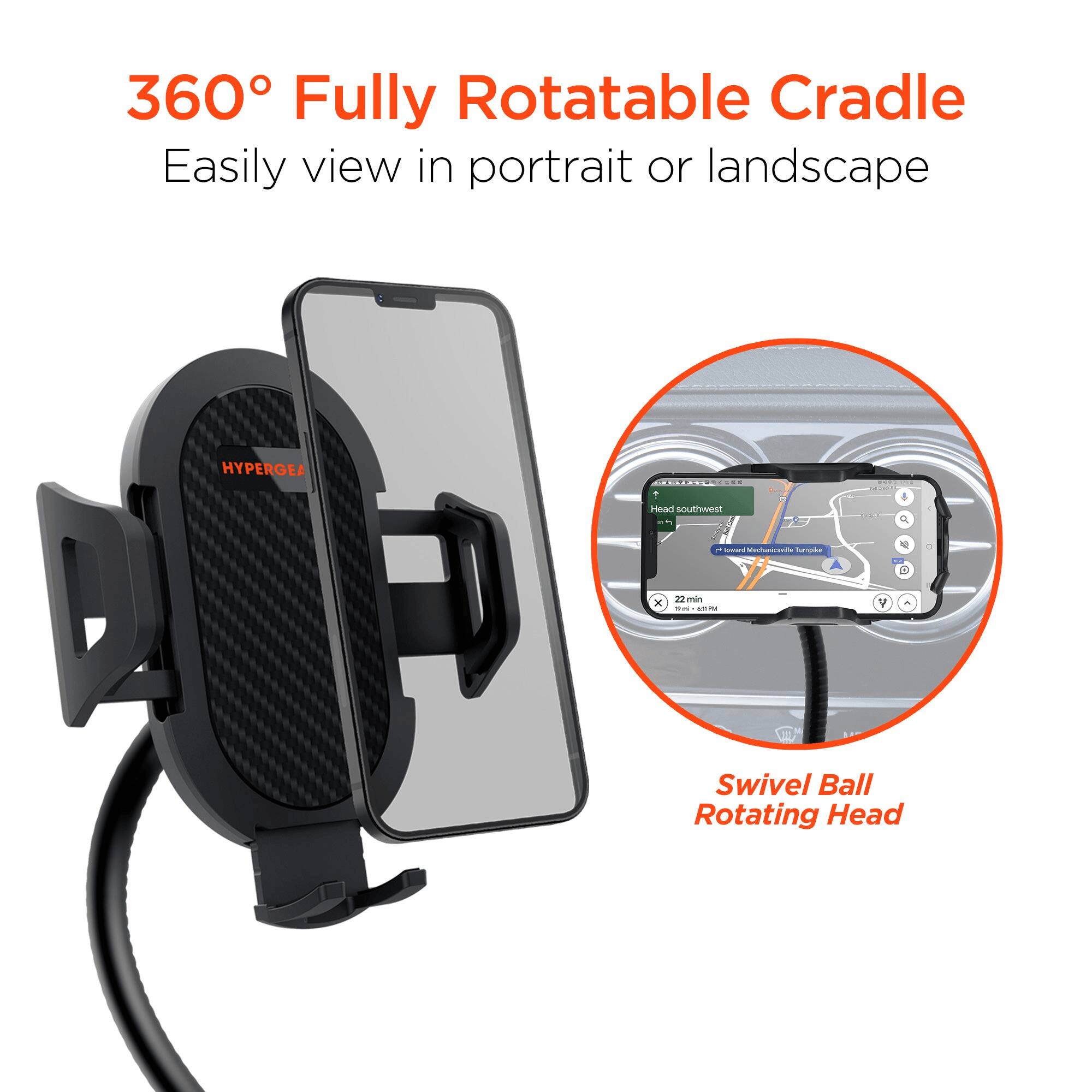 360° Fully Rotatable Cradle  
Easily view in portrait or landscape  

HYPERGEA  

Head southwest  

Swivel Ball Rotating Head