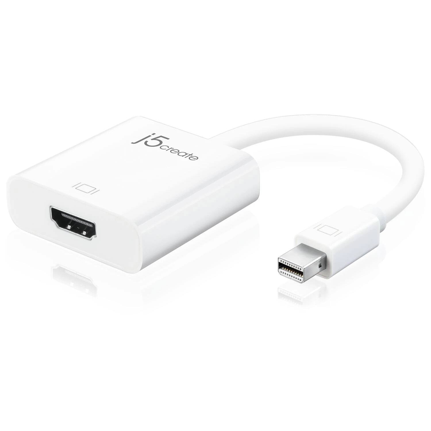Angle. j5create - mini DisplayPort to HDMI Adapter - White.