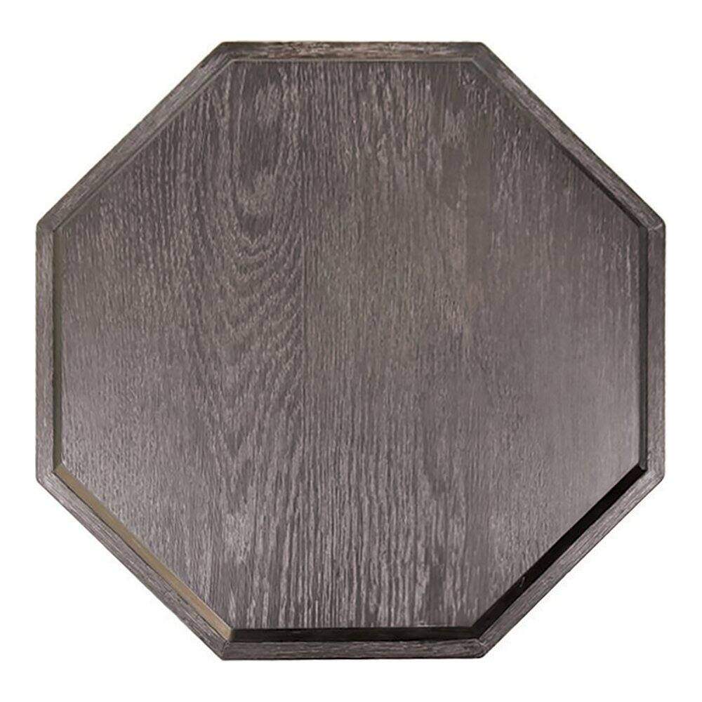 Angle. Furniture of America - Ulan Modern Solid Wood Octagon End Table - Black.