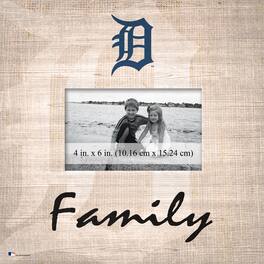 Fan Creations - Detroit Tigers 10'' x 10'' Burlap Pattern Frame - Multicolor