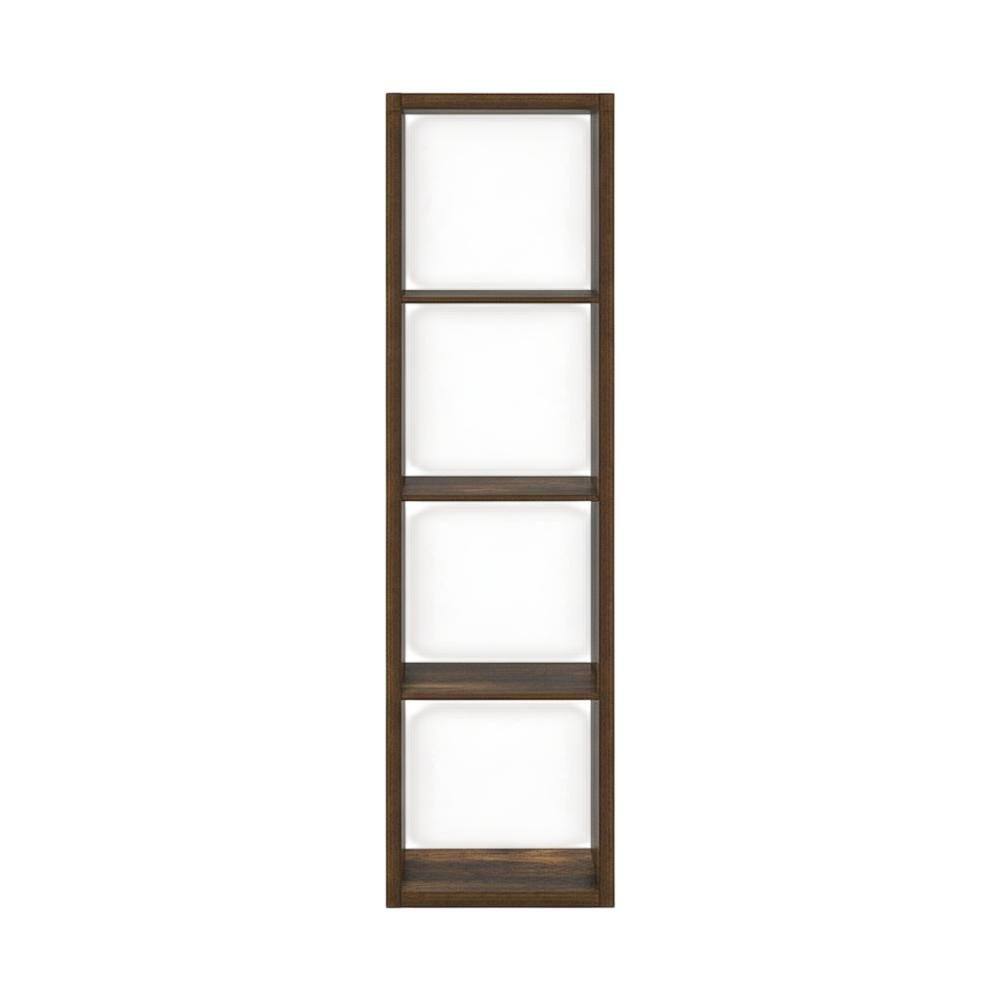 Back. FurniFact - Wooden bookcase with open shelving for versatile storage - Amber Pine.