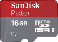 Front Zoom. SanDisk - Pixtor 16GB microSDHC UHS-I Memory Card.