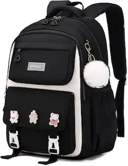 Live At Space - Girls Backpack Aesthetic Laptop Backpacks Kawaii Large Bookbag Anime Casual Travel Daypack,Beige - Black