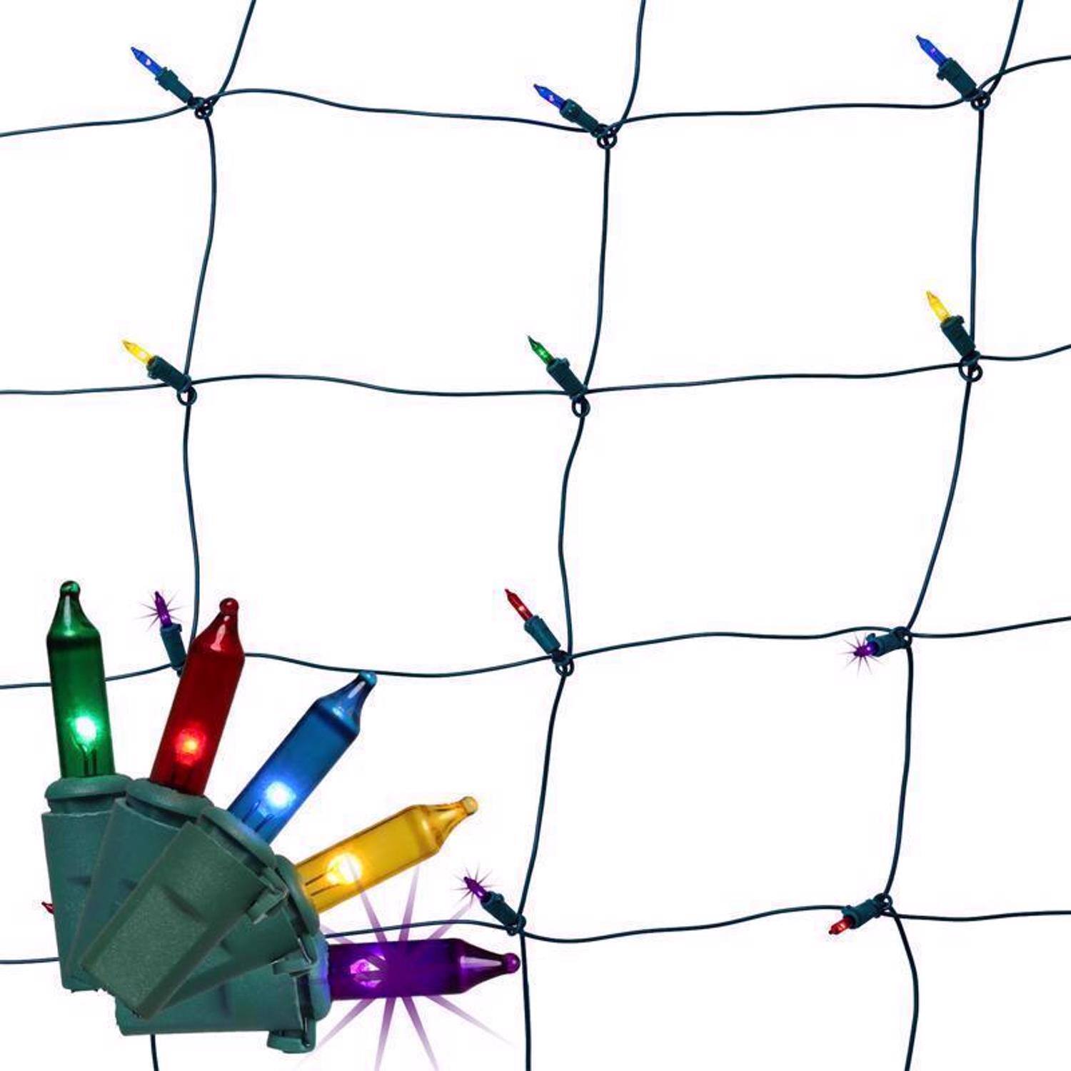 Left. Celebrations - Celebrations Classic LED T5 Multicolored 100 ct Net Christmas Lights 4 ft..