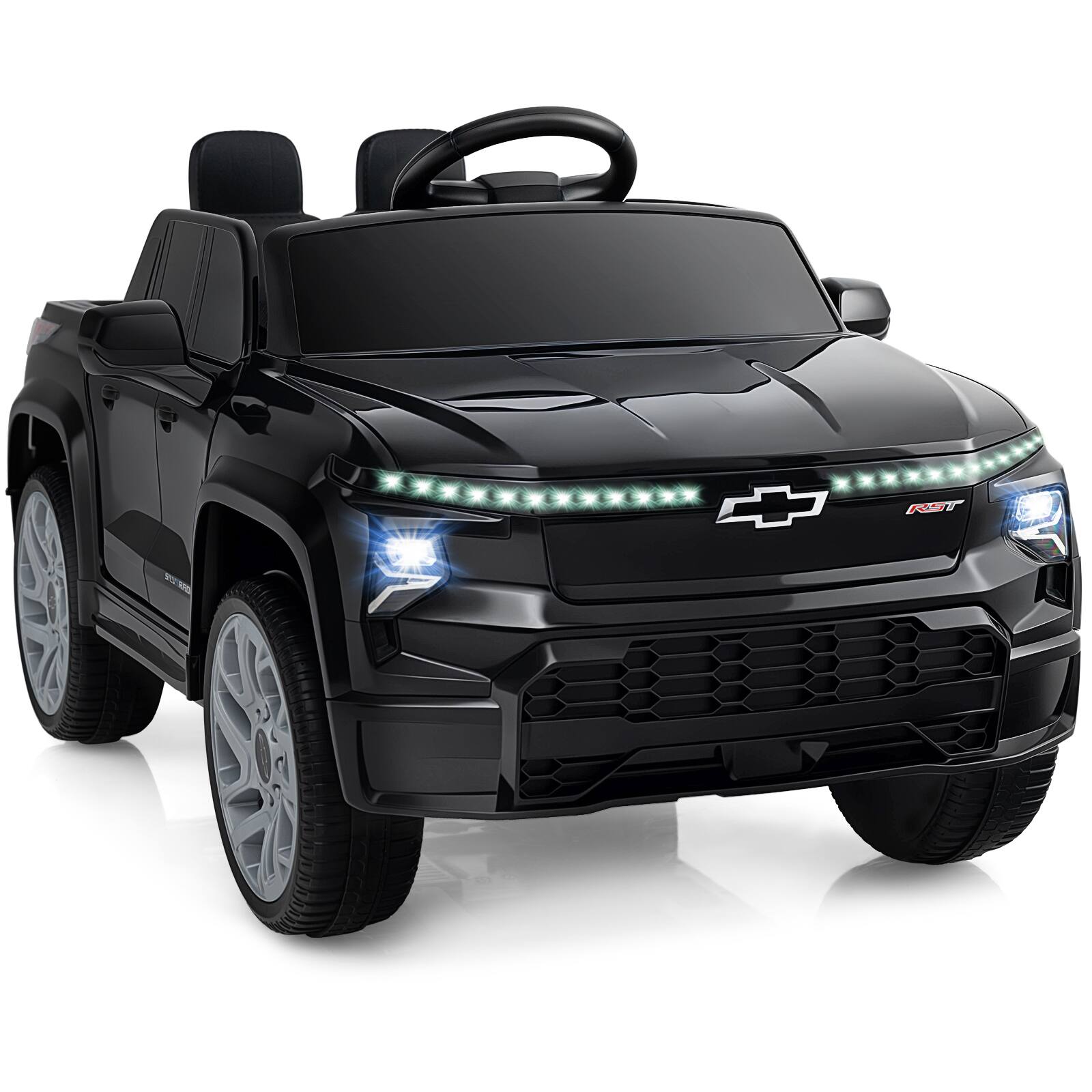 Alt View 9. Gymax - Gymax Ride on Car 12V Licensed Chevrolet Truck Kids' Electric Vehicles Gift for 3+ Black - Black.