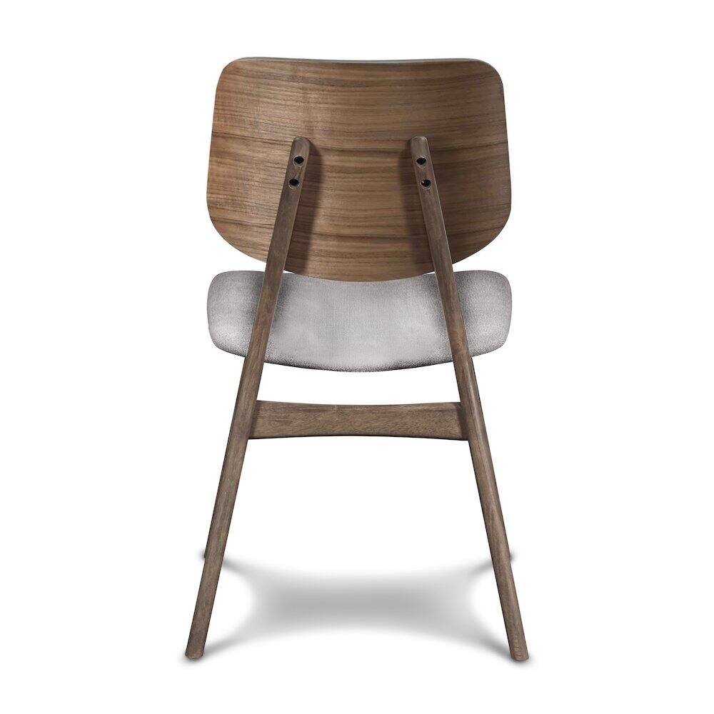 Alt View 3. New Classic Furniture - Oscar Wood Dining Chair in Walnut/Dark Gray (Set of 6) - Grey.