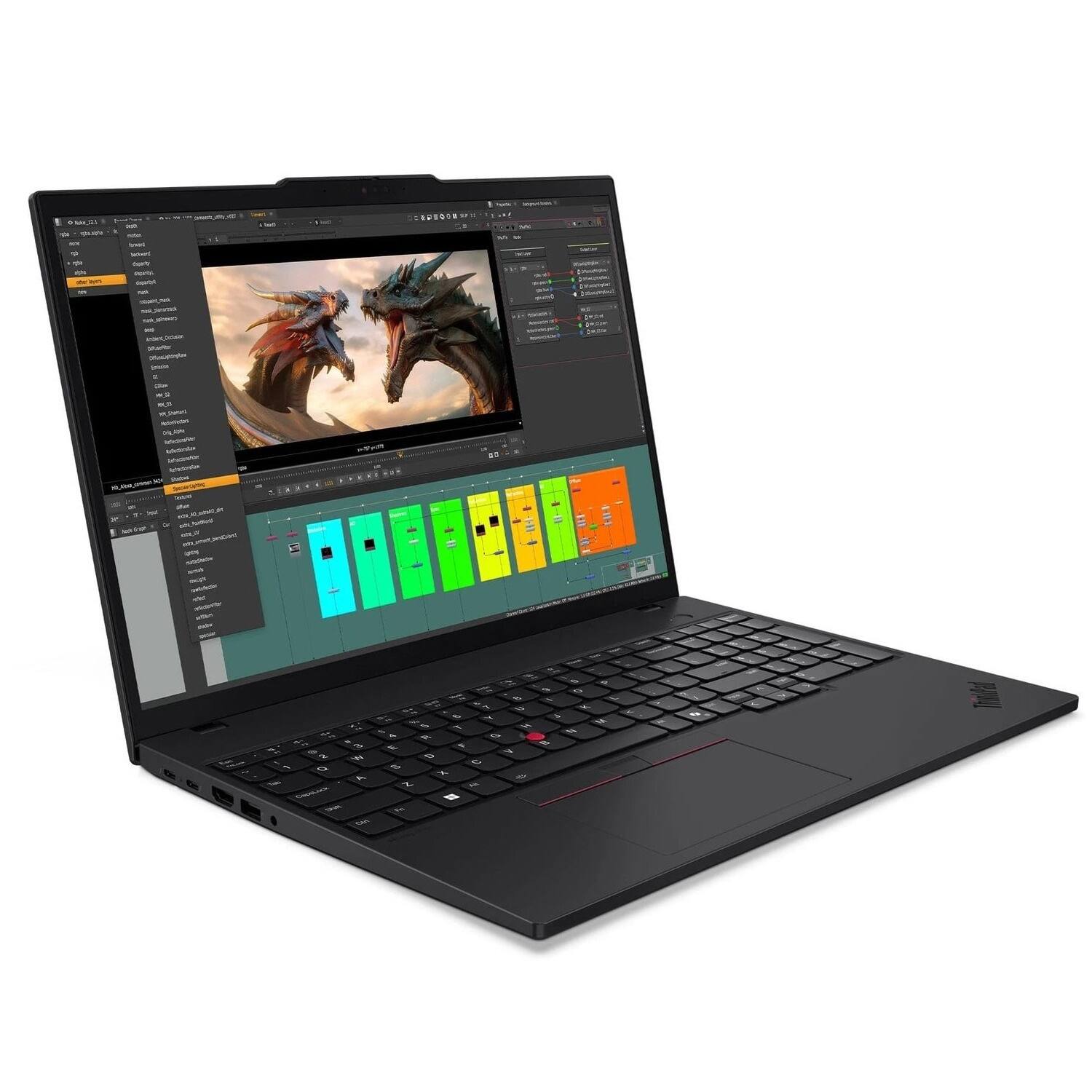 Alt View 3. Lenovo - Lenovo ThinkPad P16s Laptop 16.0 4K (AMD Ryzen AI 7 350, 32GB DDR5, 1TB PCIe SSD, Win 11 Pro) w/USB Hub - Black.