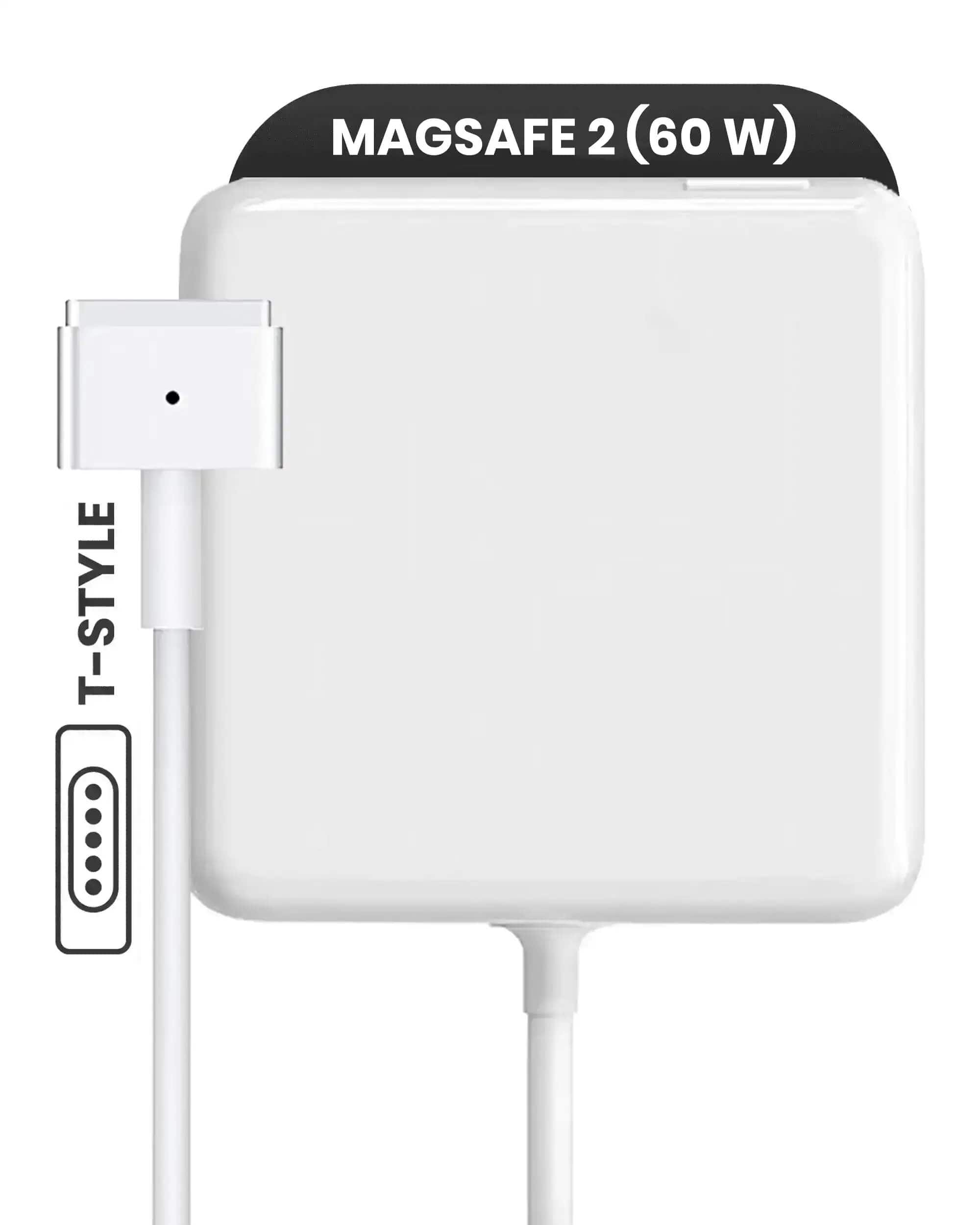 MobileSentrix - 60W MagSafe 2 Power Adapter With Cable (T-Style) Compatible For MacBook Pro & MacBook Air - OEM - White