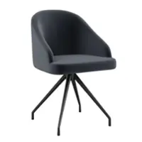 Martha Stewart - Sora Velvet Upholstered Office Chair - Gray Velvet/Oil Rubbed Bronze - Front_Zoom