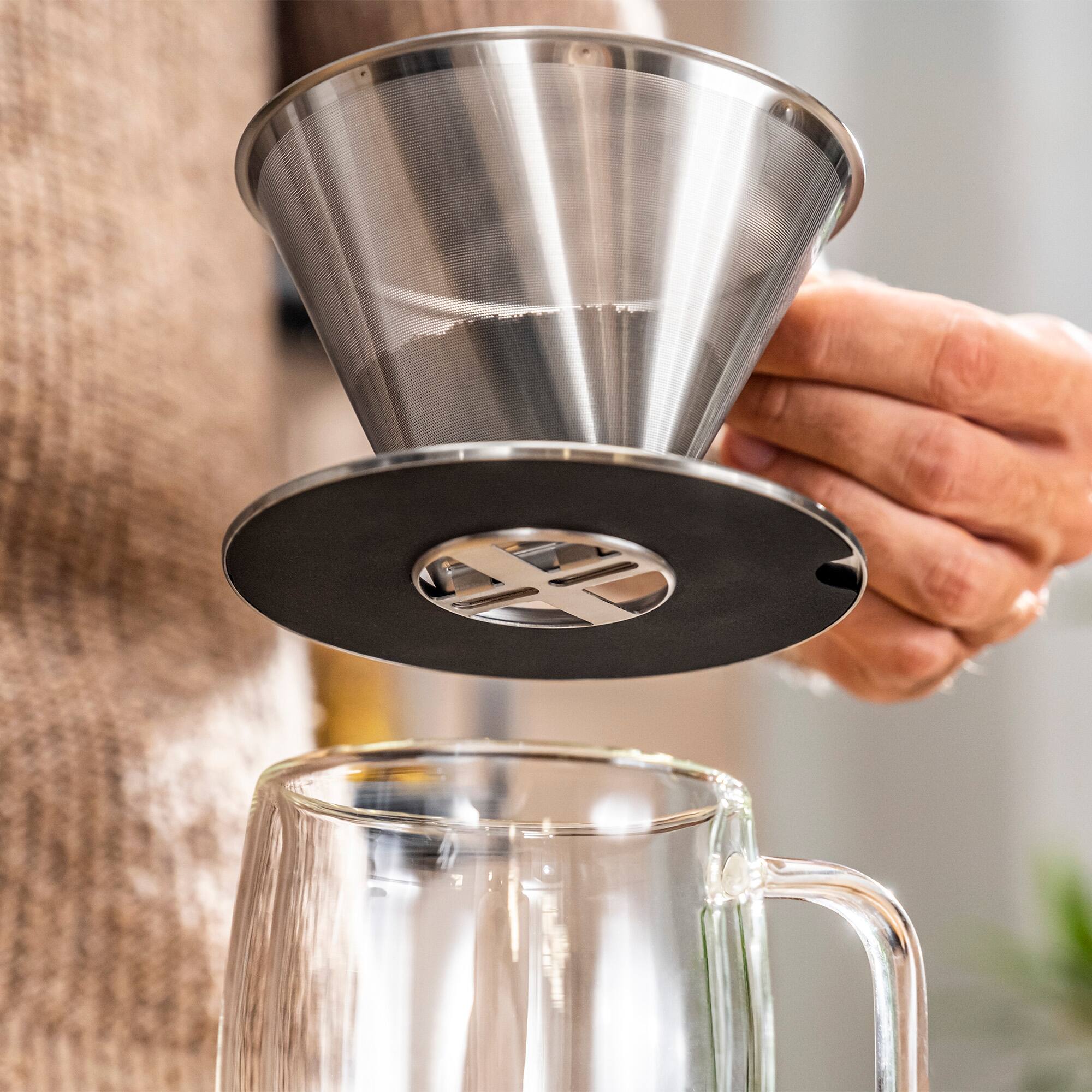Alt View 1. ZWILLING - ZWILLING Sorrento Stainless Steel Pour Over Coffee Dripper - Silver.
