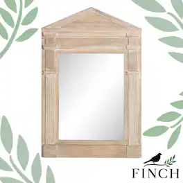 Finch - Westport Distressed Wood Hanging Wall Mirror, White Wash