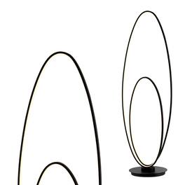 Jonathan Y - Looper 47" Metal Modern Contemporary Oval Dimmable Integrated LED Floor Lamp - Black