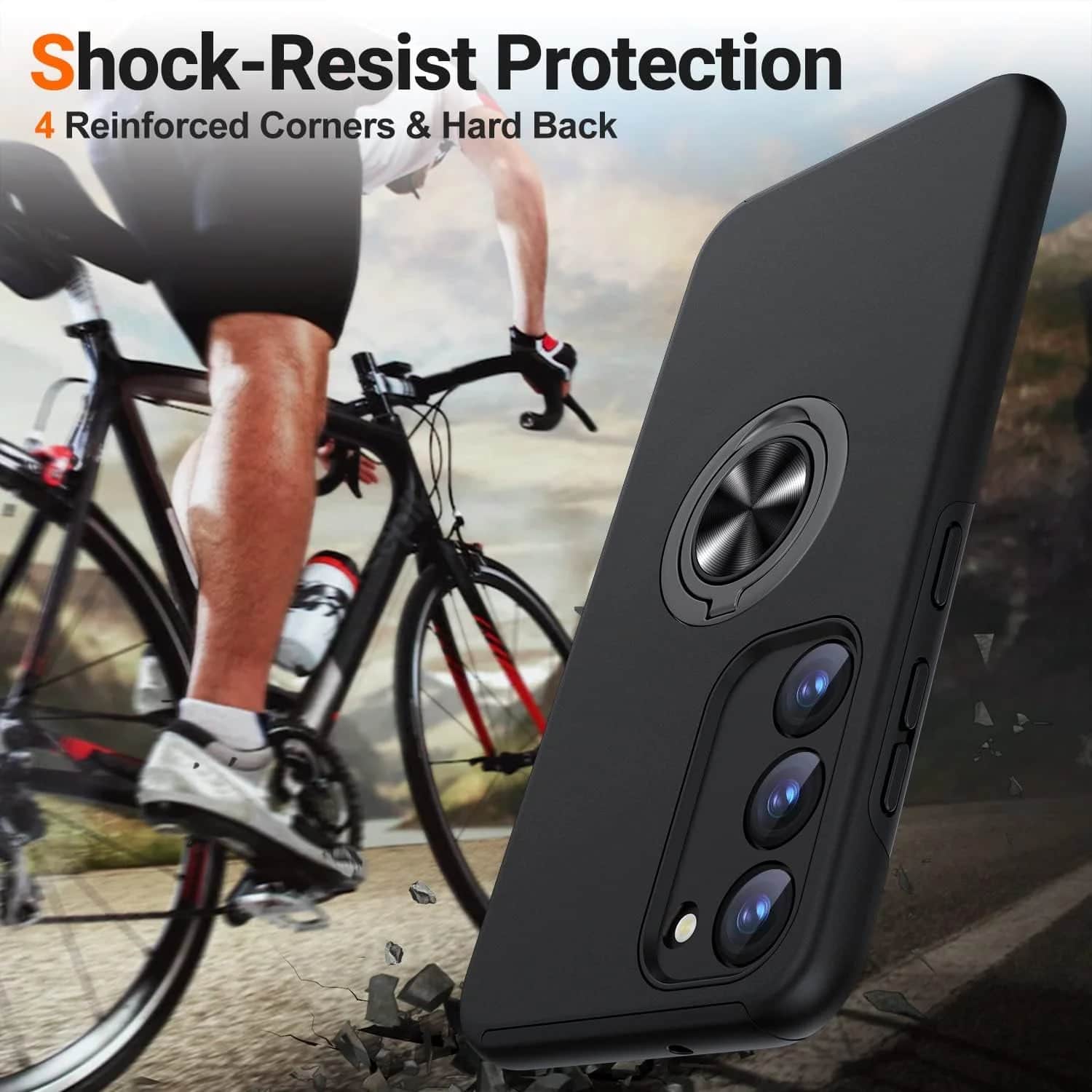 Shock-Resist Protection, 4 Reinforced Corners & Hard Back