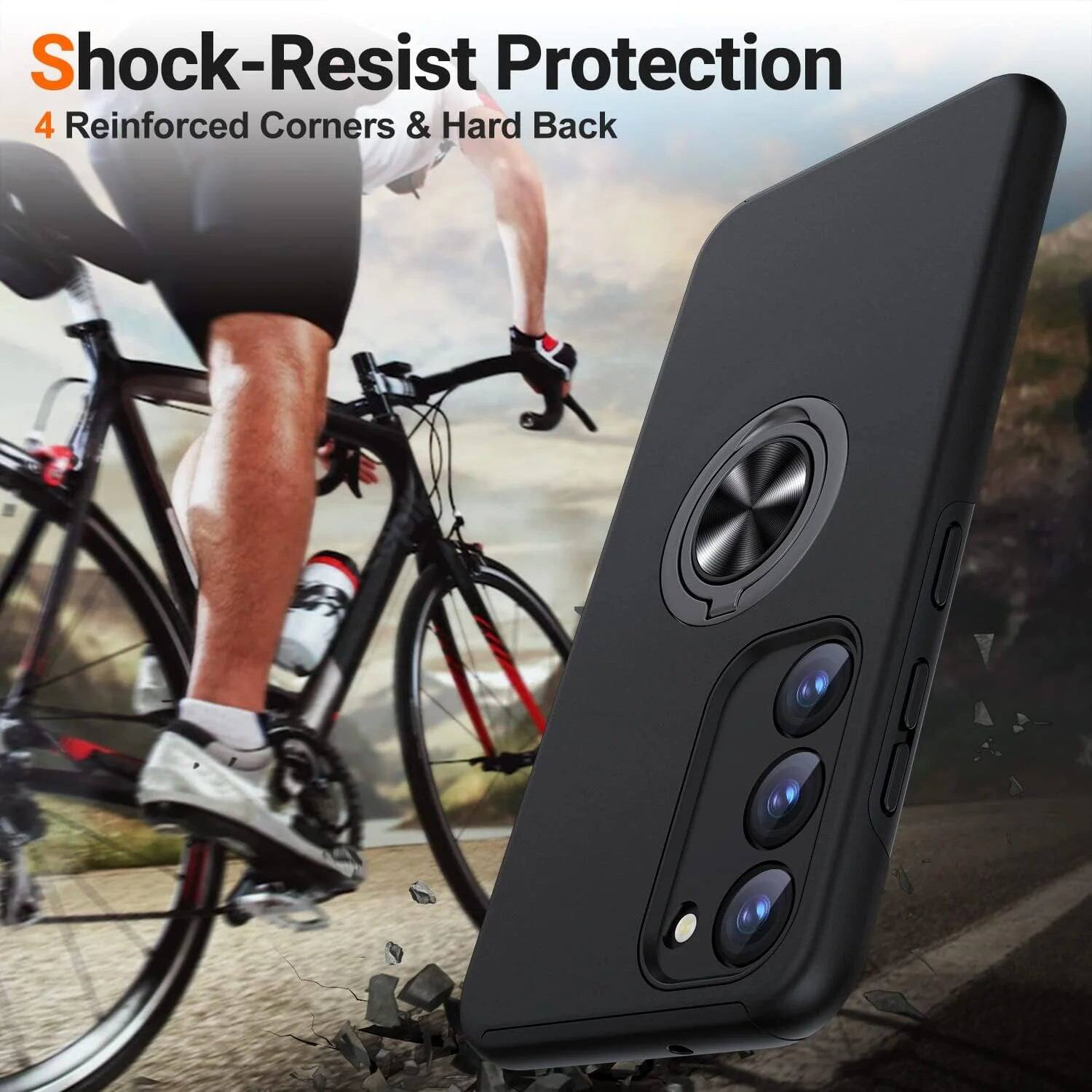 Shock-Resist Protection, 4 Reinforced Corners & Hard Back
