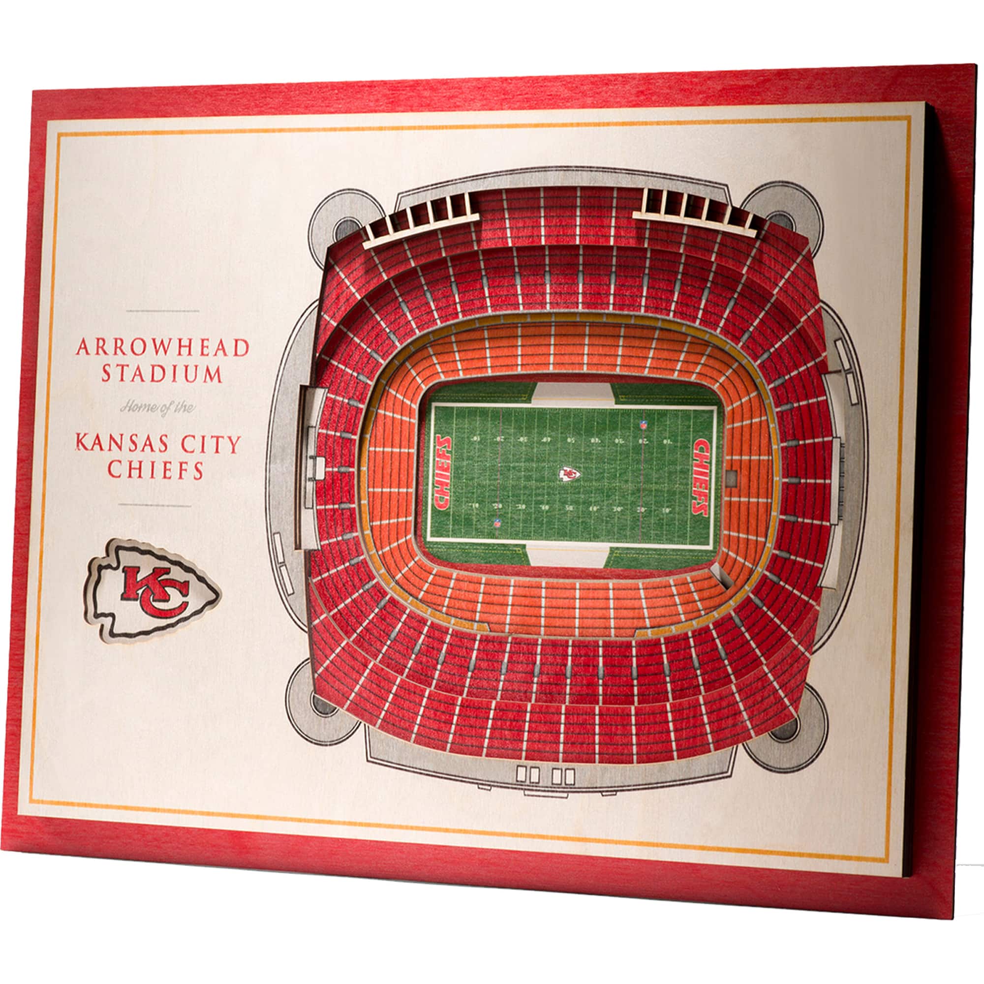 YouTheFan - Kansas City Chiefs 17'' x 13'' 5-Layer StadiumViews 3D Wall Art - Brown price history on PriceWatchPro
