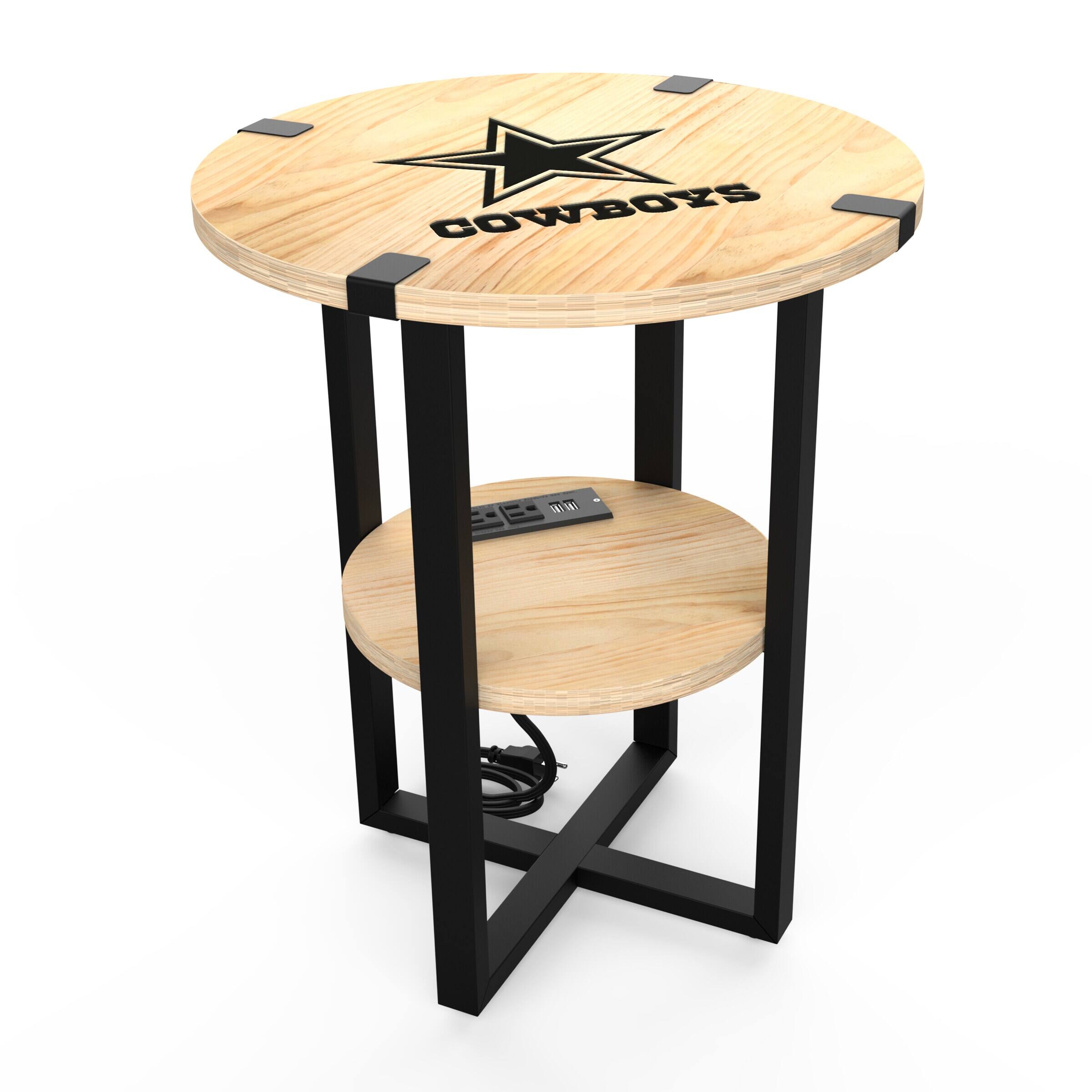 Front. Imperial - Dallas Cowboys 18" Side Table with Charger - Multicolor.