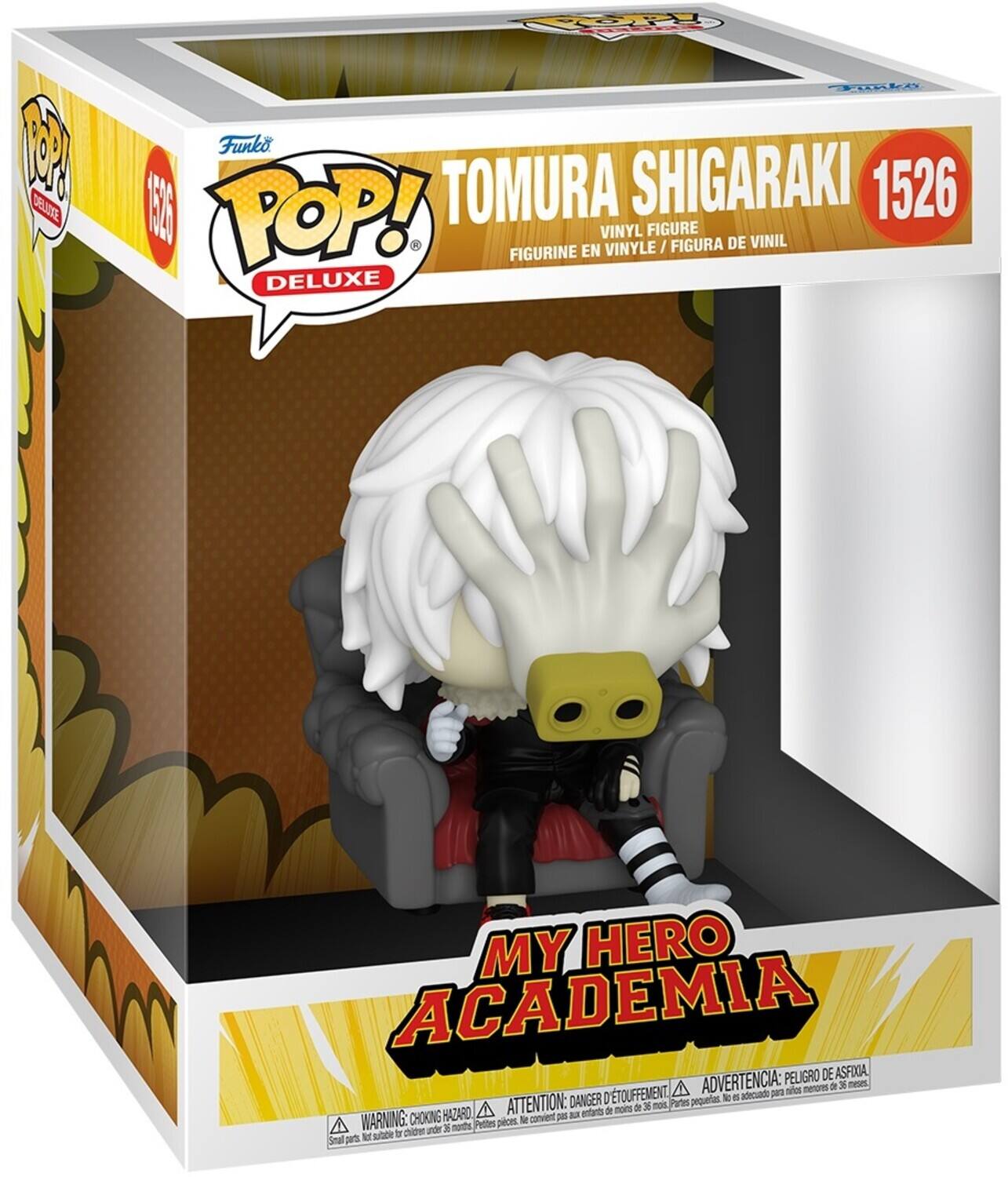 M DELSTE Ppp FDko Funko  POP! TOMURA SHIGARAKI 1526 VINYL FIGURE VINYLE / FIGURA DE VINIL FIGURINE EN DELUXE MY HERO ACADEMIA PELIGRO DE ASFIOA D'TOUFFEMENT A ADVERTENCIA: para se nenons 9 3 mese DANGER pequetas NO a adeuado ATTENTION: de 36 not Partes HAZARO A eonors de moins CHOKING M canvient - - A WARNING: ands 1 morths Pettes pices R stbe I chlde Seal puts