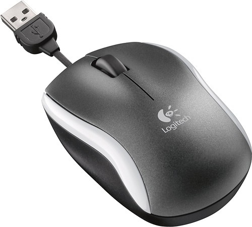 Centímetro Sensación níquel Best Buy: Logitech M125 USB Optical Mouse with Retractable Cable Dark Gray  910-002247