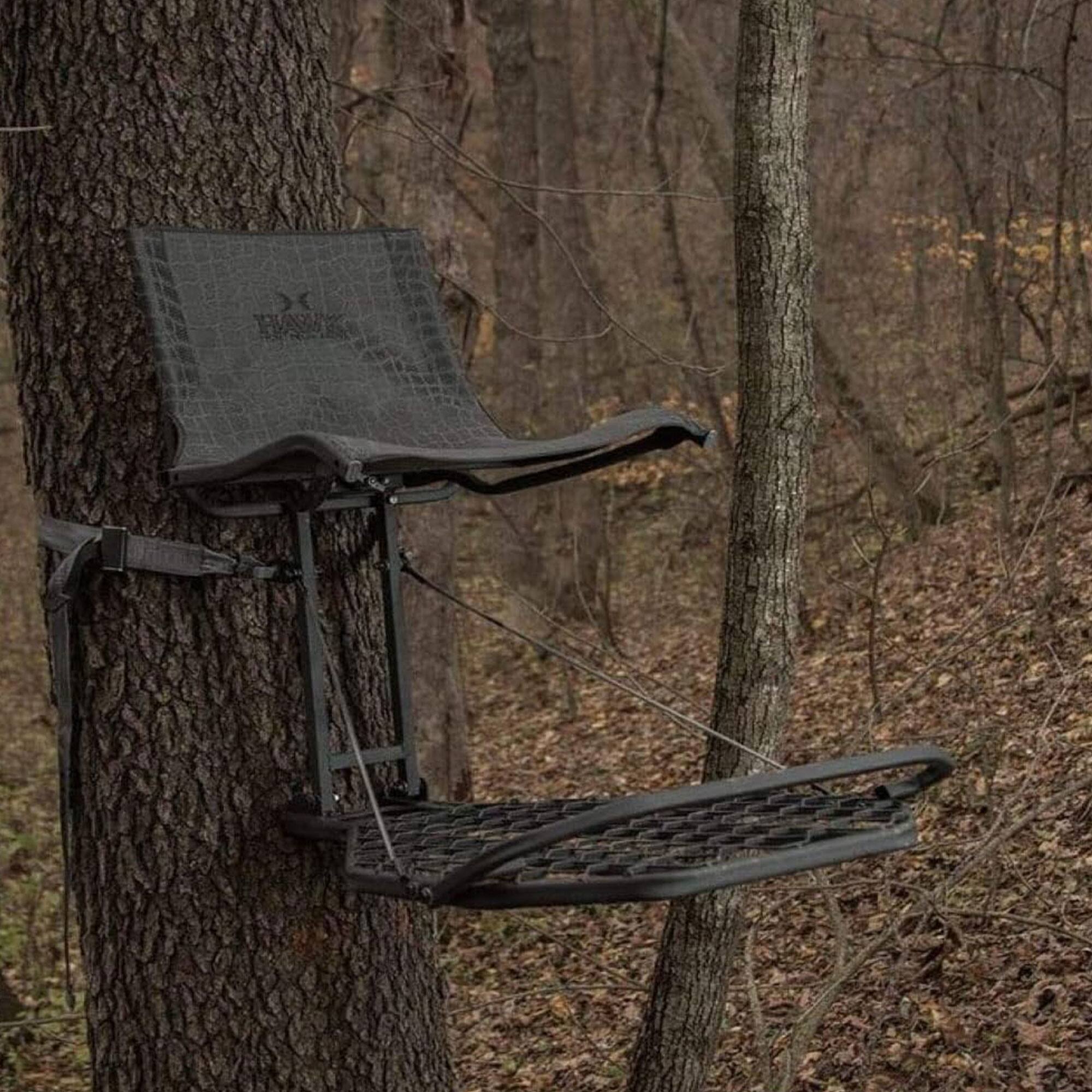 Alt View 4. Hawk - Hawk Kickback LVL Hang-On Deer Hunting Tree Stand with XL Seat and Platform - Multi.