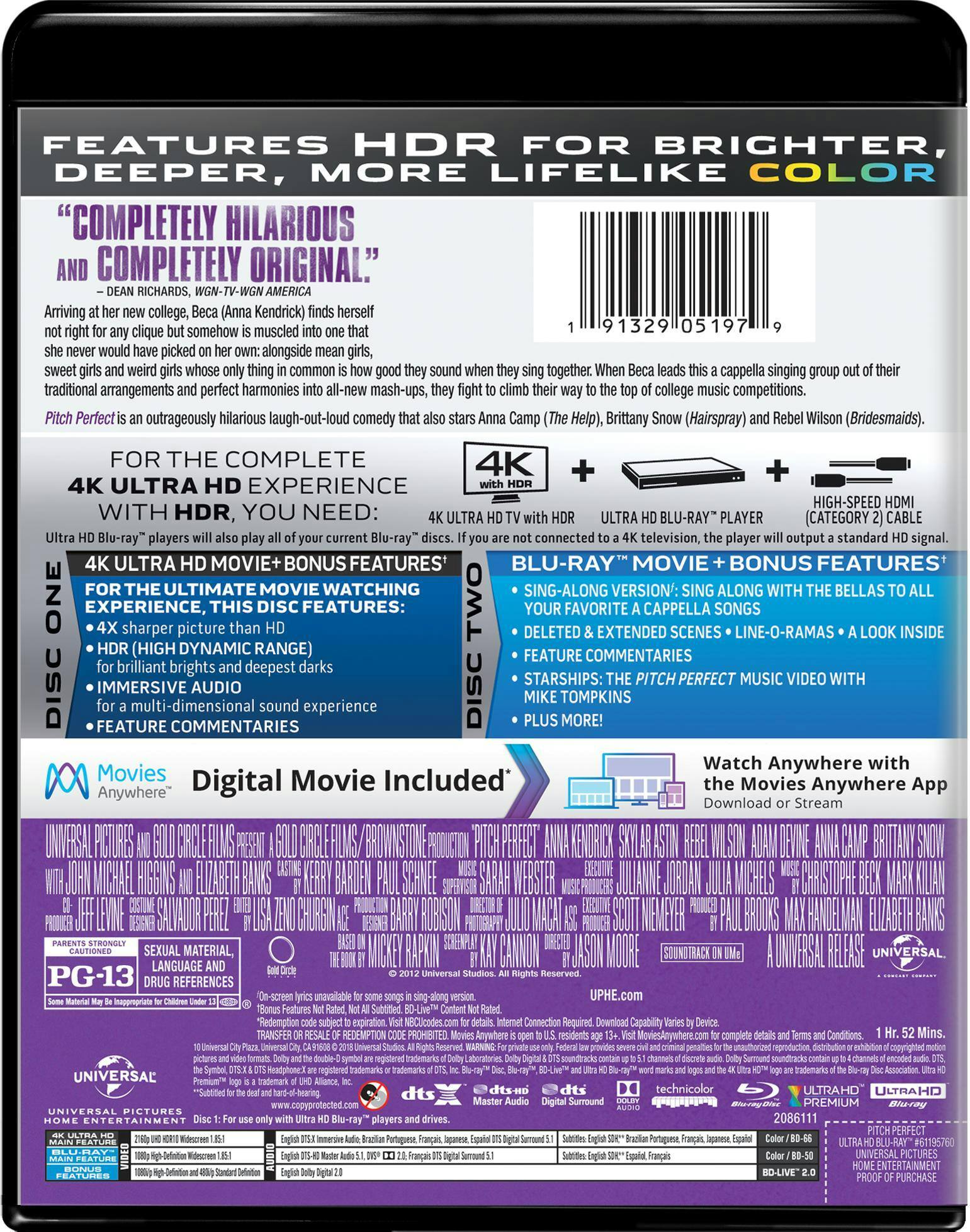 Back. Pitch Perfect   - 4K Blu-Ray.