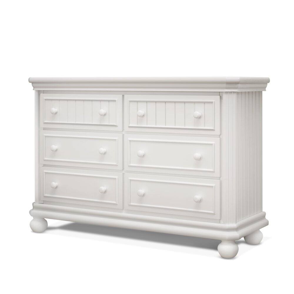 Angle. Sorelle - Sorelle Finley RTA 6 Drawer Double Dresser - White.