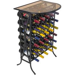 Sorbus - Chateau Style Wine Bottle Rack for Home and Cellar - Black