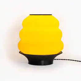 Jonathan Y - Honey Pot 12" Minimalist Classic Plant-Based PLA 3D Printed Dimmable LED Table Lamp, /Black - Yellow