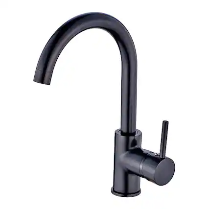 Front. Boyel Living - Single Handle Standard Kitchen Faucet in Matte Black - Matte Black.